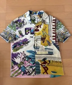 BINDUビンドゥー ニューヨーク柄 アロハシャツ M 総柄 インド綿
