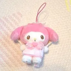 マイメロディ エンジェル　ぬいぐるみ ストラップ　リボン　天使　ピンク