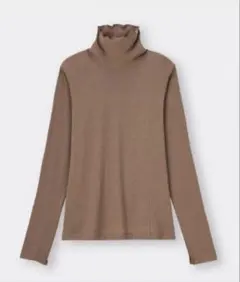 GU ソフトリブタートルネックT 薄手　長袖トップス