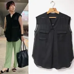 美品green label relaxing オーガンジースキッパー シャツ