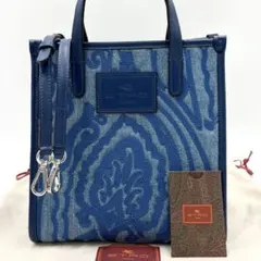 希少モデル!!!極美品✨エトロ トートバッグ デニム生地 ペイズリー柄 大容量 希少モデル!!!極美品✨エトロ トートバッグ デニム生地 ペイズリー柄