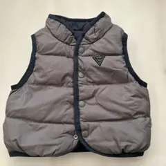 ブラウン＆ブラック　リバーシブルダウンベスト 90cm