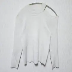 【INGNI】（M）カットアウェイ/ワンショルダーボトルネックリブニットセーター