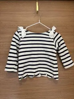 プチマイン　ストライプ柄長袖カットソー