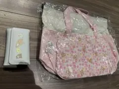 新品未使用　リラックマ　巾着付きランチトートバッグ＋キーケース　ポケットマチ付き