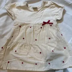 Petitmain ハート模様　半袖ロンパース ベビー　80cm