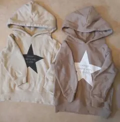 devirock デビラボ プリント裏毛プルパーカー フード付きトレーナー　２着