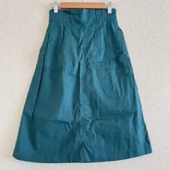 ehkasopo スカート M ミモレ丈 Aライン グリーン 緑 コットン 個性のサムネイル