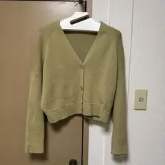 ユニクロ Vネックカーディガン ライトグリーン Lサイズ