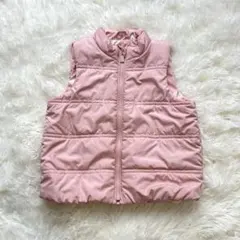 ベビーギャップ〔95〕中綿ダウンベスト フルジップ ハイネック 女の子 ピンク