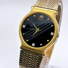 稼働品 seiko セイコー クォーツ ギャラクシー ゴールド ダイヤ メンズ