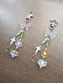 ハンドメイド♡ペアキーホルダー