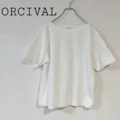 オーシバル 半袖Ｔシャツ ホワイト系 ボートネック シンプル コットン100％