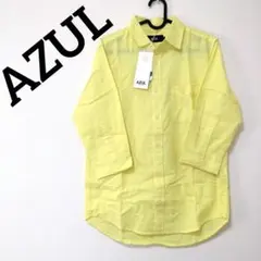 AZULアズールイエロー長袖シャツ 胸ポケット付き新品未使用