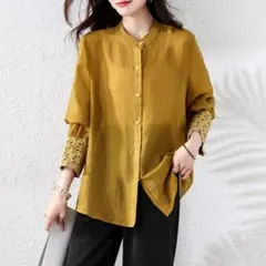 気質満点 おしゃれ度高めI 通勤 切り替 ブラウス 無地 フロントボタン 長袖