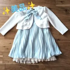 【美品】any FAM他 セットアップ 110白/水色 女の子 入園式 卒園式