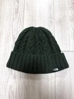 THE NORTH FACE ノースフェイス ケーブル編みニット帽ダークグリーン