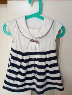 bebe ストライプ セーラー襟 Tシャツ 95cm