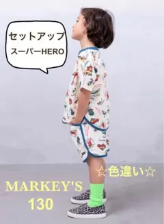 【セットアップ】MARKEY'S 半袖+ショートパンツ ヒーロー柄