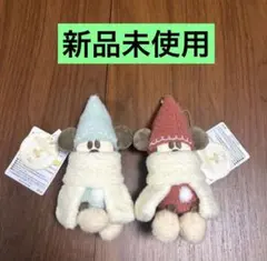 ディズニークリスマス 2025 リルリンリン ぬいぐるみバッジ くすみブルー　赤