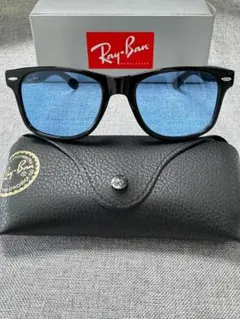 Ray-Ban サングラス 青レンズ 黒フレーム
