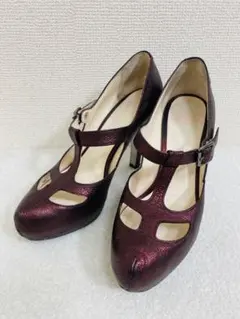 9314.Vivienne Westwood メタリック Tストラップ パンプスのサムネイル