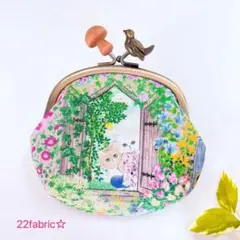 22fabric☆小鳥とキノコ＊がま口／ユキエモン