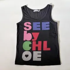 SEE BY CHLOE ロゴタンクトップ　ヨガ　ピラティス　S 〜M クロエのサムネイル