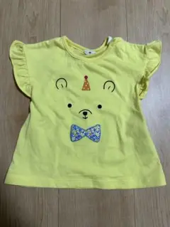 SIMPLE FREE イエロー クマ柄 Tシャツ 80