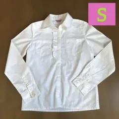 BETTY'S BLUE ホワイトシャツ フリル付き シンプルS 美品 白シャツのサムネイル