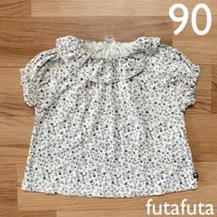 futafuta 花柄襟付きTシャツ　90cm