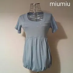 希少美品　MIUMIU ニット　トップス　ギャザー　コクーン　デザイン　春秋冬