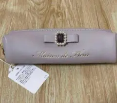 メゾンドフルール　パールビジュー 合成リボンロングポーチ 薄紫