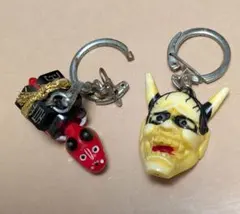 般若 鬼 赤ベコ キーホルダー 2点セット