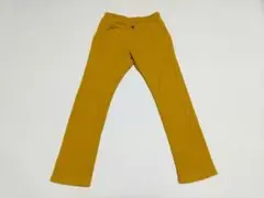 130 裏起毛 長ズボン ストレッチパンツ 黄色 マスタード 防寒 冬用
