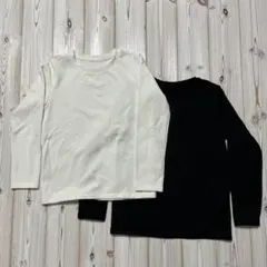 ユニクロ　キッズ　超極暖ヒートテック140サイズ　白、黒セット