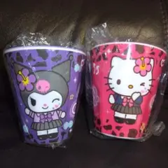 新品　日焼け　ハローキティちゃん　クロミ　ギャルキティ　メラミンコップ　コップ
