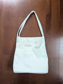 コーデュロイ トートバッグ クリーム色