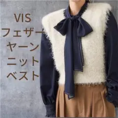 VIS フェザーヤーンニットベスト