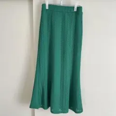 Simpliciteニットマーメイドフレアスカートグリーンロング推し活
