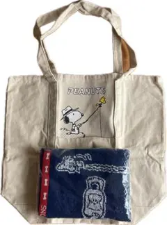 テメ箱　スヌーピー PEANUTS トートバッグふんわりタオル