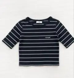 WEGO ボーダー 半袖 Tシャツ ブラック×ホワイト