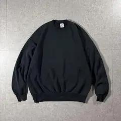 USA製90s JERZEES無地ブランクスウェット黒ブラック短丈クラッシュ