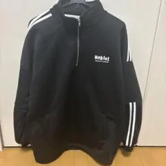 Hnblet ブラック トレーナー ジップアップ
