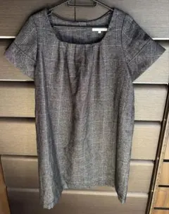 earth music&ecology チェック柄 半袖ワンピース F