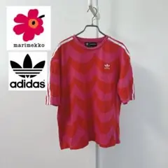 adidas × marimekko コラボ Tシャツ ピンク 管:1063