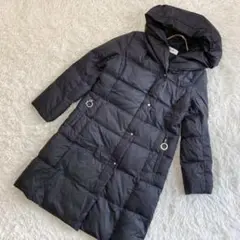 pierre cardin フード付きダウンコート ブラック 38 キレイめ