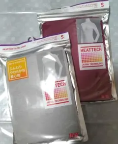 ヒートテックウルトラライトタートルネック　グレー＆パープルＳサイズ2枚セット