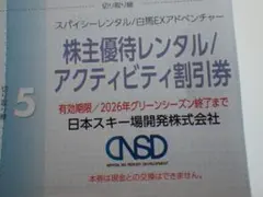 NSD　日本スキー場開発　株主優待　スパイシーレンタル