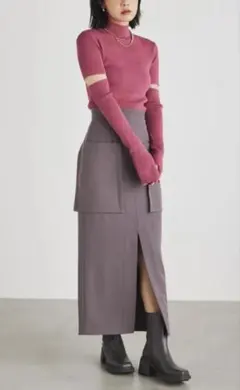 rienda グレー ロングスカート M